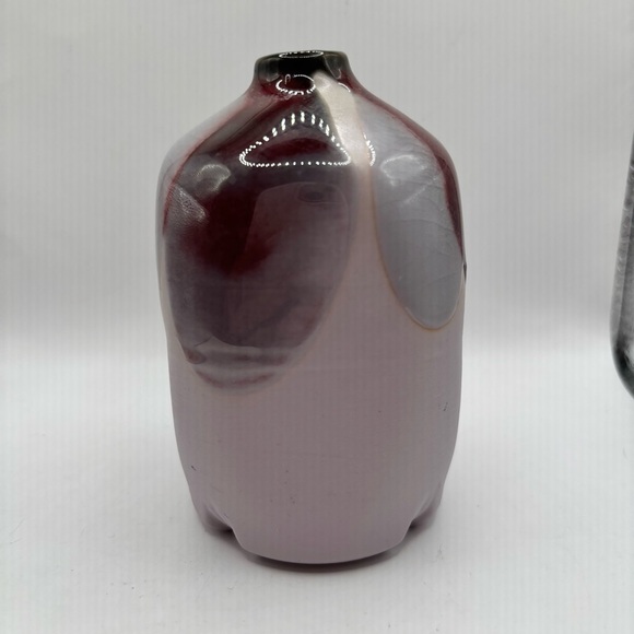 LASLO MIKASA Asian stoneware Vase JAPAN vase. Maroon, grey, mauve. - Picture 8 of 8